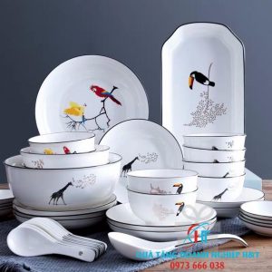 BỘ BÁT ĐĨA SỨ BÁT TRÀNG 001